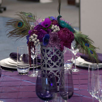 PURPLE, CHARCOAL, AND PEACOCK! : wedding peacock purple grey teal 016