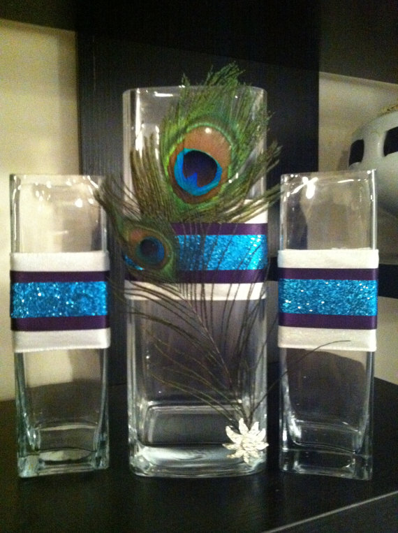 PURPLE, CHARCOAL, AND PEACOCK! : wedding peacock purple grey teal Image 18