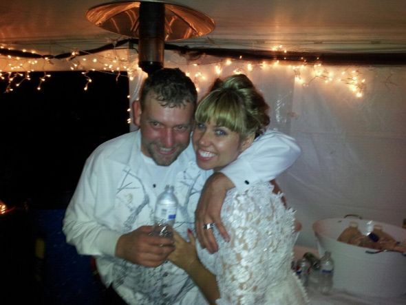 Only 3 freak out moments - so I would say it was a success! Non Pro Pic Heavy :  wedding red white silver redneck black country lace tent water End Of The Night