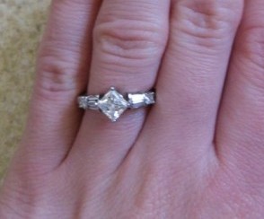 What style is your engagement ring? :  wedding rings engagement ring styles solitaire halo three stone 1 215 ct round center diamond 6 prong platinum setting eternity band IMG 7929