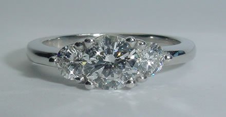 Show me your 3 stone rings with carats of stones! :  wedding 3 stone 1 three stone 1 carat engagement ring ring porn ring 3 stone three stone engagement picture side stones Ring From Web