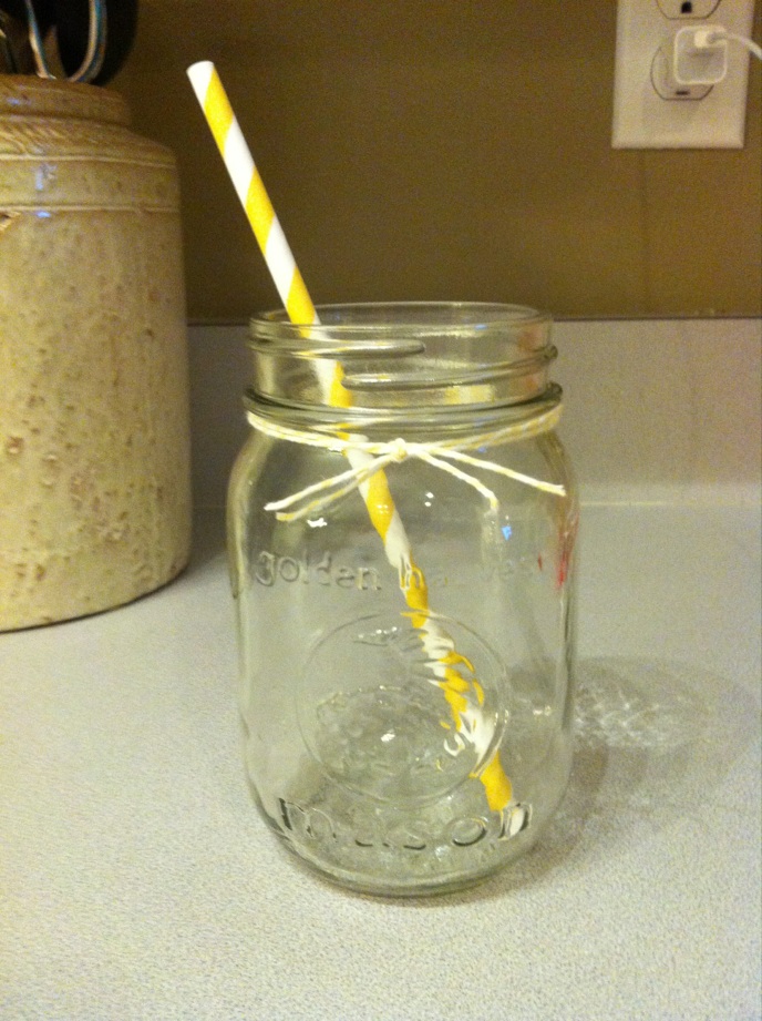  My Mason Jar Cups wedding mason jar cup straw striped white yellow diy 