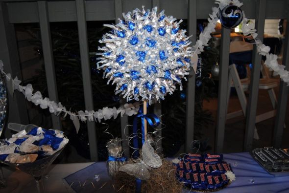 Blue and Silver Kisses Ball wedding blue silver candy buffet reception 