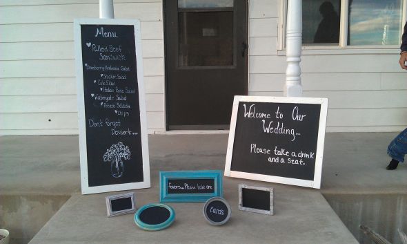 set of 5 turquoise and ivory chalkboards 30 Rustic Country wedding decor