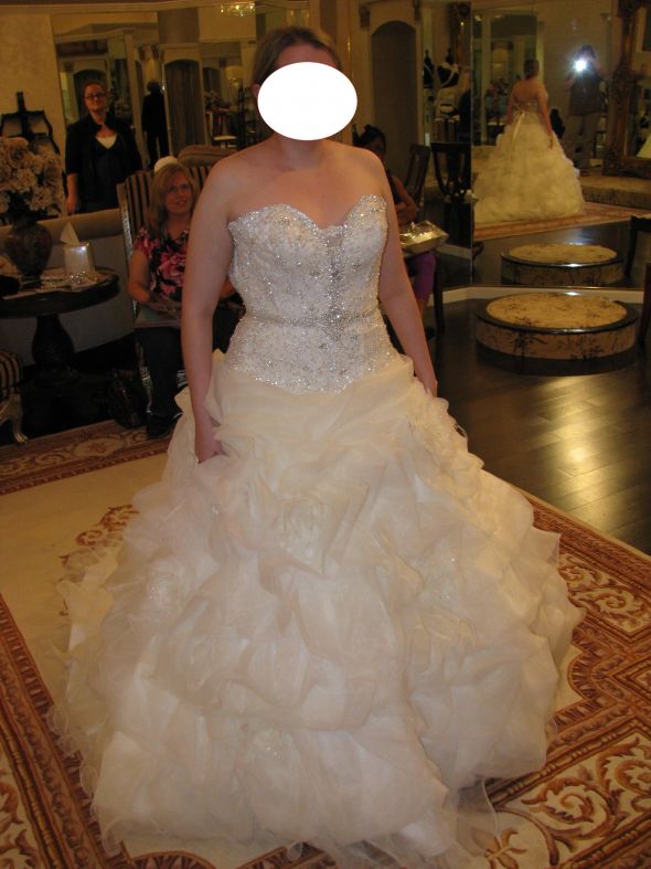 Size 12/14 (street size) brides: Post your dress pics! :  wedding wedding dress size 12 size 14 hourglass petite photos pictures pics ball gown 1 a line 1 Allure With Belt