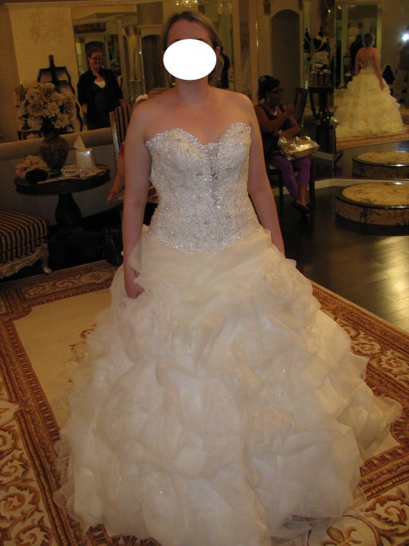 Size 12/14 (street size) brides: Post your dress pics! :  wedding wedding dress size 12 size 14 hourglass petite photos pictures pics ball gown 1 a line 1 Allure Without Belt