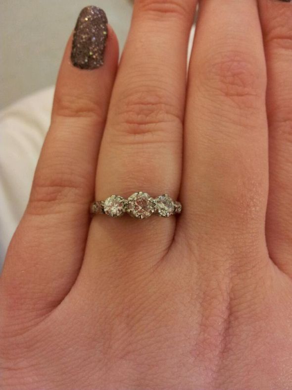 show me your three-stone e-rings! :  wedding three stone ring three stone radiant cut Ring1