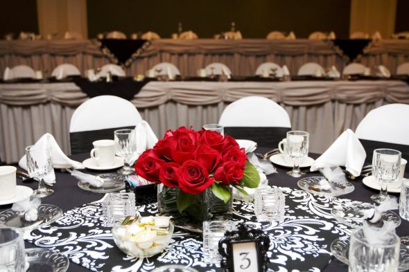 Damask Square Centerpieces20 wedding damask cloth black and white table 