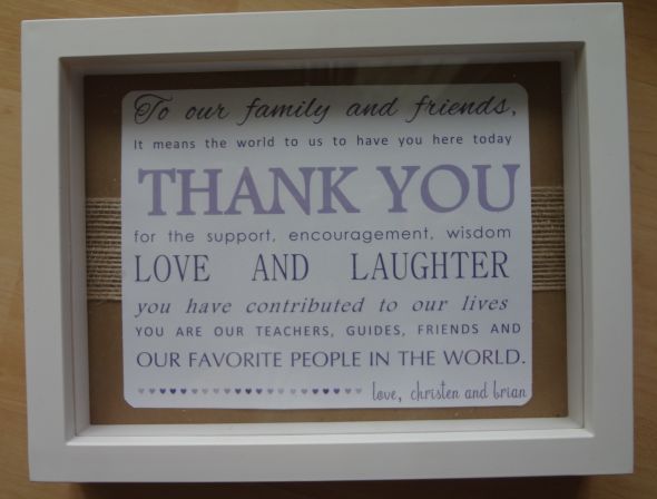 Our thank you frame