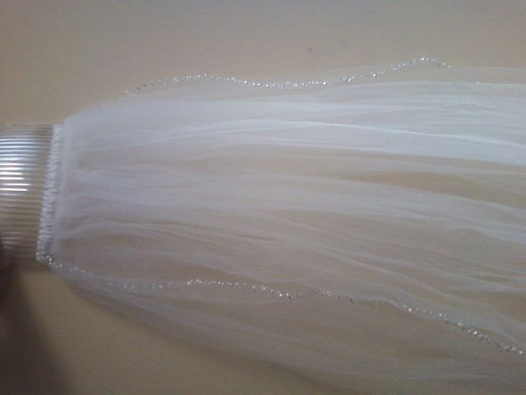 Light Ivory Veil 28 inches, single layer : wedding 1025110920