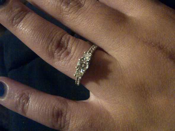 need help choosing wedding band!!! :  wedding 3 stone 1 with band IMG 20111028 00979