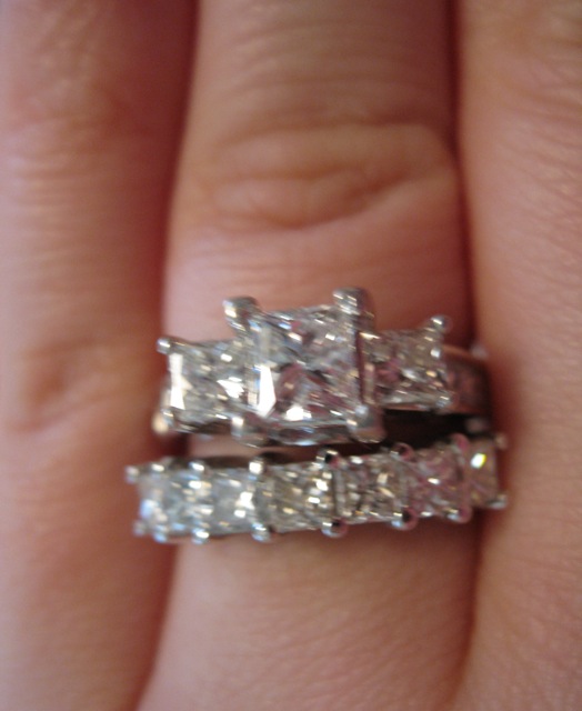 May I please see your 3 stone e-rings? :  wedding Wedding Rings
