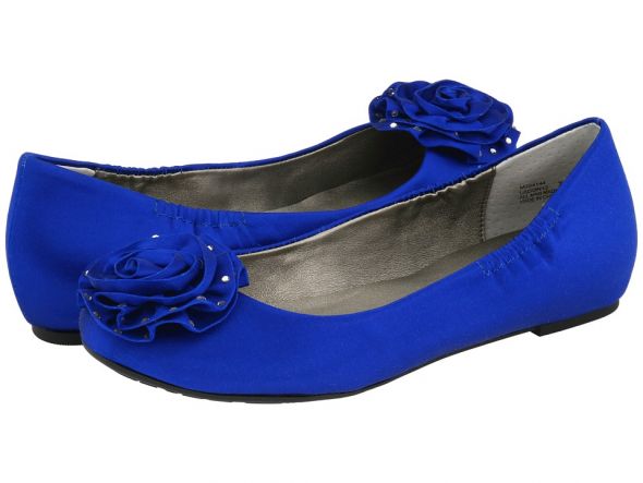 I'm wearing these blue ones I found on 6pmcom Wedding flats