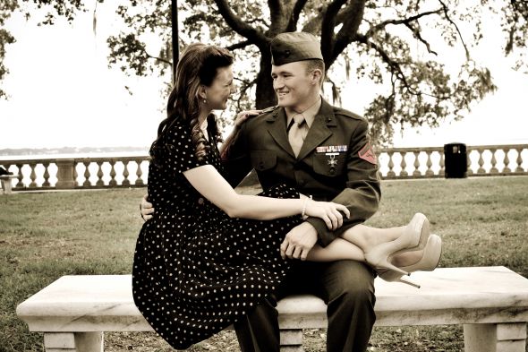 Military Engagement Shots :  wedding military engagement marine corps Engagement