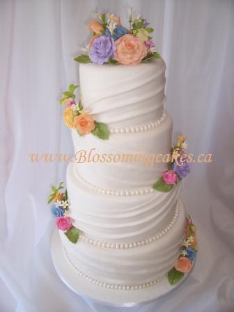 Rainbow wedding theme Inspiration needed please, Kept Elegant :  wedding rainbow theme wedding bridesmaid dresses dress cake shoes bouquet ideas inspiration Rainbow Wedding Cake Roses
