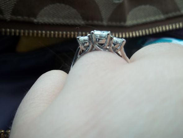 show me your three-stone e-rings! :  wedding three stone ring three stone radiant cut Ring Profile