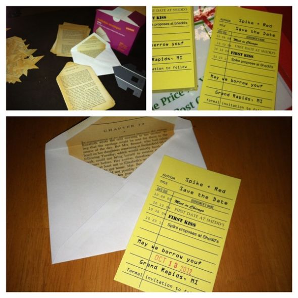 DIY STD's - Book Nerd/Worm Theme'd :  wedding paper invite diy save the date Save The Date