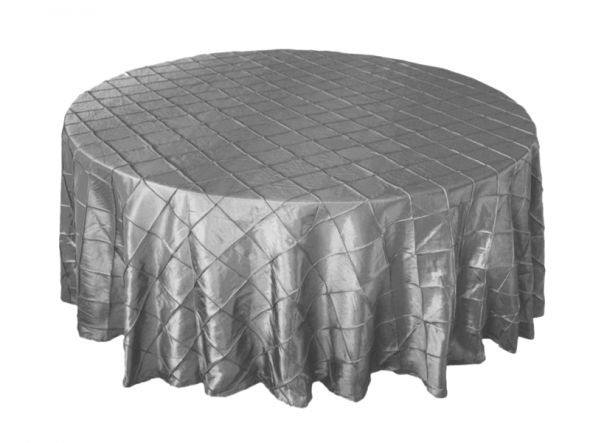 ROUND GREY SILVER TABLE LINENS