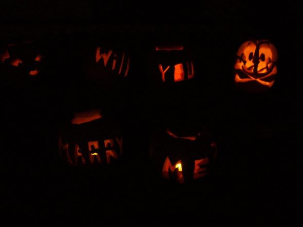 A Halloween Engagement :  wedding halloween pumpkins fall engagement vintage ring ProposalPumpkins