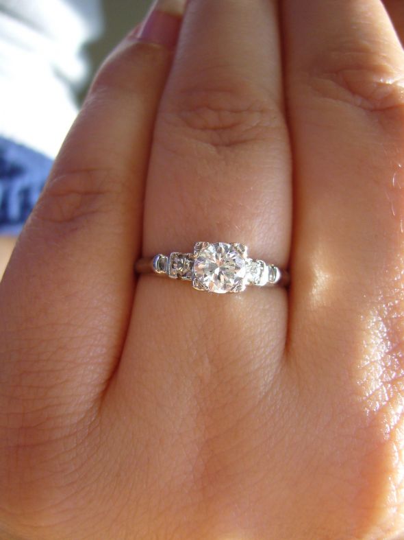 A Halloween Engagement :  wedding halloween pumpkins fall engagement vintage ring Vintage Bling