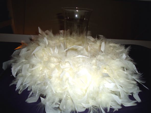 Peach Pomanders, Ivory Feather Wreaths and Wooden Cigar Boxes FOR SALE! :  wedding pomanders peach ivory cigar decor pink bouquet flowers reception DSC01112