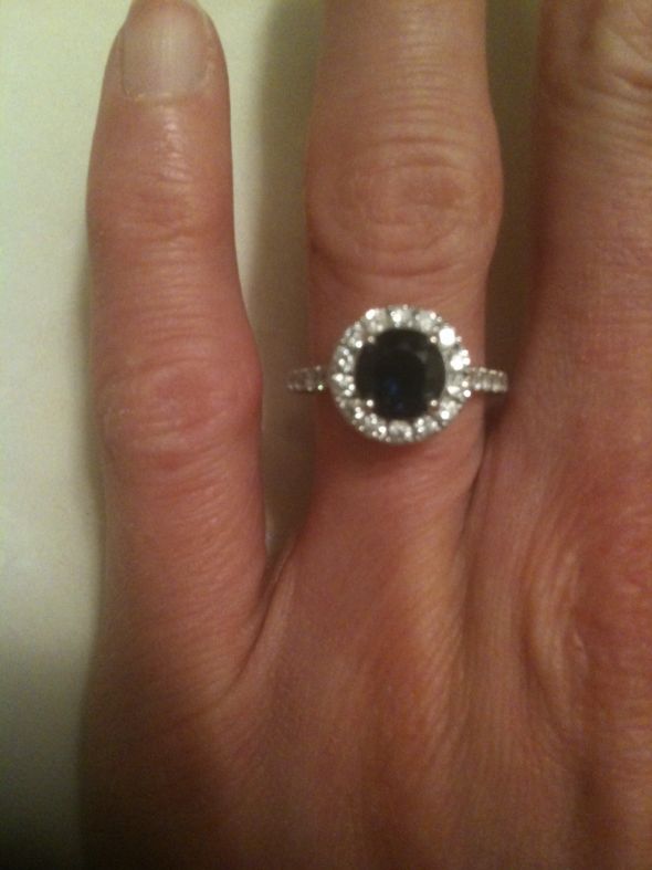 Can I see your nondiamond engagement ring and any sapphire ring advice welcomed! :  wedding sapphire ering blue diamond Ring