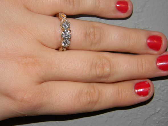 Show me your 3 stone rings with carats of stones! :  wedding 3 stone 1 three stone 1 carat engagement ring ring porn ring 3 stone three stone engagement picture side stones DSCN3076