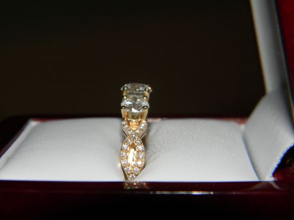 Show me your 3 stone rings with carats of stones! :  wedding 3 stone 1 three stone 1 carat engagement ring ring porn ring 3 stone three stone engagement picture side stones Ring2