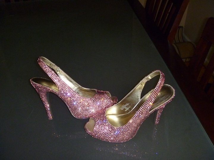 pink crystal shoes