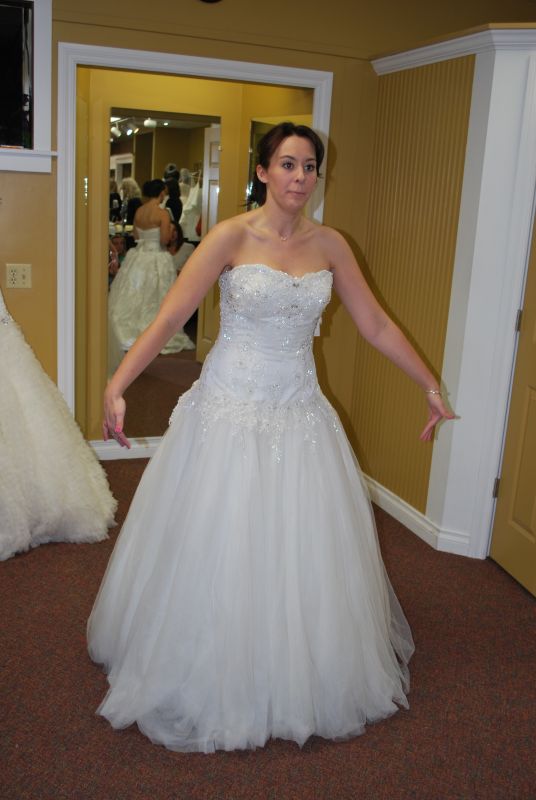 Anyone wearing a David Tutera Dress???  I love mine!! :  wedding david tutera dress princess two in one DSC 0265