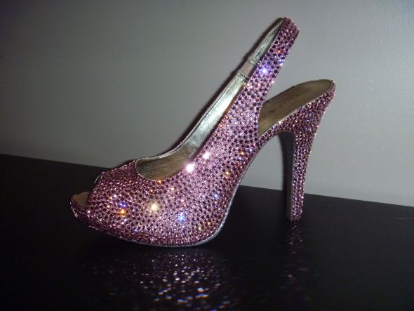 My DIY perfectly pink Swarovski Crystal Shoes :  wedding swarovski crystal shoes shoe bling pink sparkle P1020255