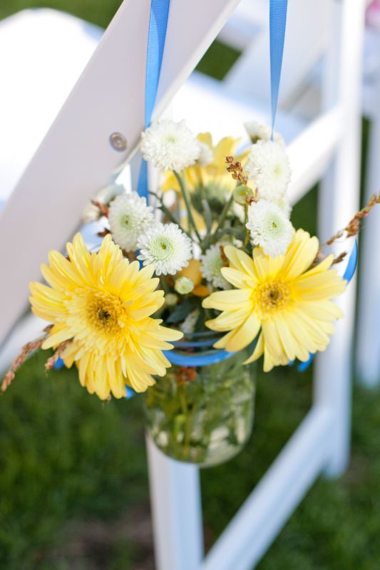 Aisle Flowers in Mason Jars