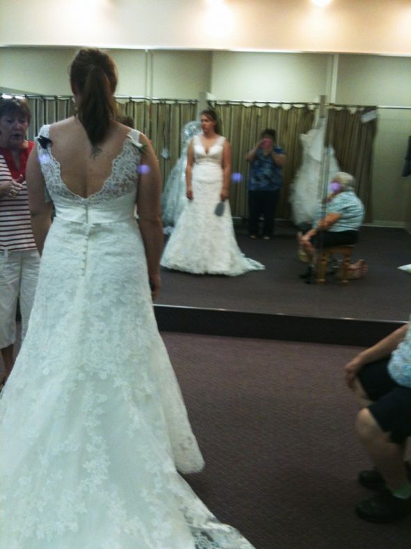 real brides wearing allure 8634? : wedding allure 8634 1 dress lace 8634 Back