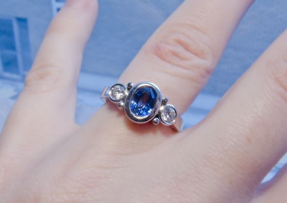 Natural vs. Lab SAPPHIRE? : wedding sapphire lab natural e ring ring IMG 4750 2