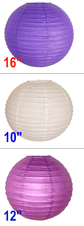 help! coordinating paper lantern colors :  wedding paper lantern decor purple theme gold color Choice 1