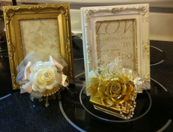 4x6 Gold and Ivory picture frames wedding frames IMG 0207