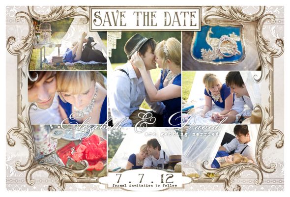 Save-The-Date Postcards :-) :  wedding save the dates 1 postcard vintage Front