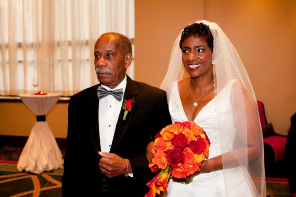 short hair brides, pics please! :  wedding short hair Dad Walking Me Down