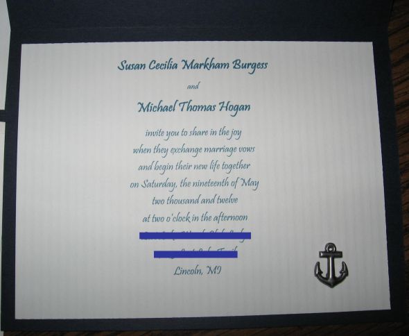 Handmade Nautical Invitations :  wedding diy invitations ivory nautical navy Wedding Invitation2
