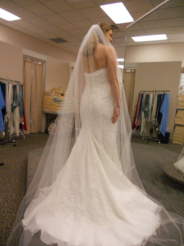 Which hairstyle do you think would be best with this dress and for the beach??? :  wedding veil hair beach flower Wedding 086