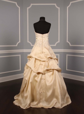 show off your bustle and back of your gown :  wedding bustle train gown dress wedding bridal Monique Lhuillier Clementine Wedding Dresses 18311 View2 380x450