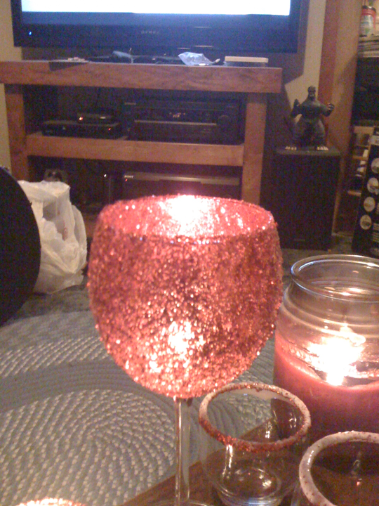 DIY Friday wedding features IMG 0548 Glitter Wine Glass Candle Holders 