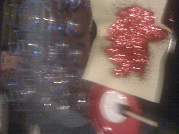 Glitter Wine Glass Candle Holders : wedding candles diy glitter bling red wine glass cheap recycle reception IMG 0624