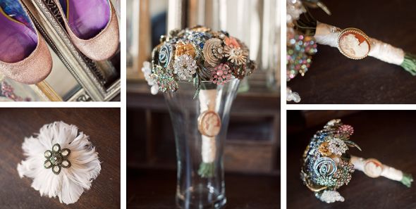 DIY Stuff :) bouquet, shoes & fascinator! :  wedding diy fascinator brooch bouquet diy glitter shoes heels DIY Details