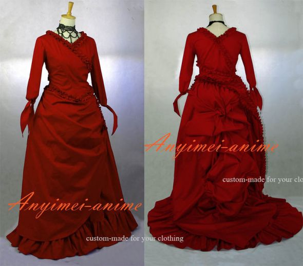open lace back dress Mina red victorian dress main image 1