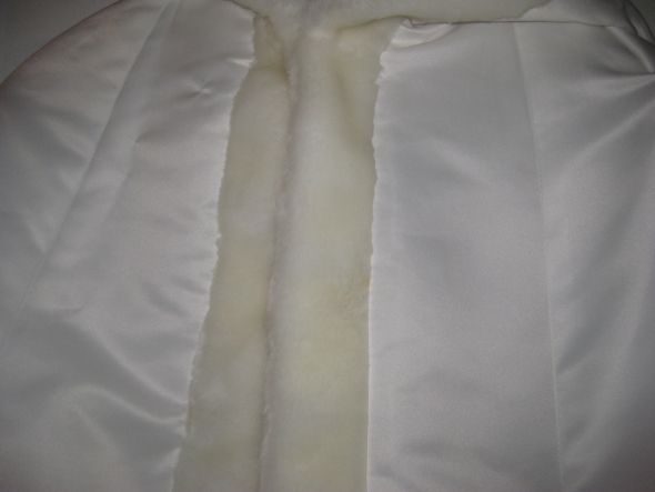 David's Bridal cape and hood : wedding cover ups cape hood fur lined winter wedding ivory dress IMG 4238