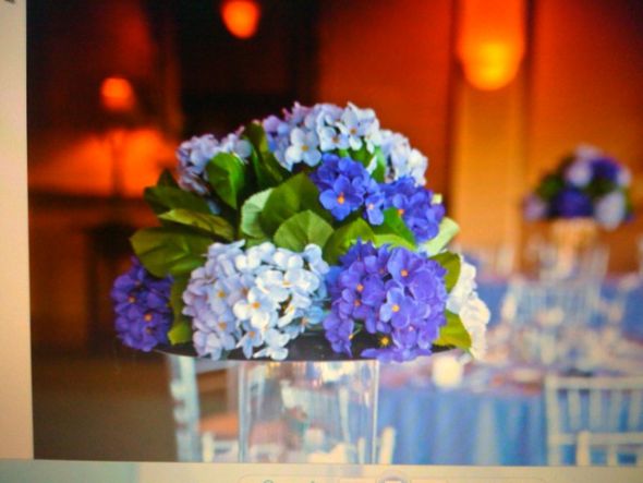 Hydrangea Centerpieces wedding hydrangeas purple flowers diy reception