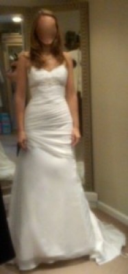 Please vote on these pics! Need help deciding on what to do with my gown... :  wedding vote opinions dress alterations modify rouching chiffon help Dress 2