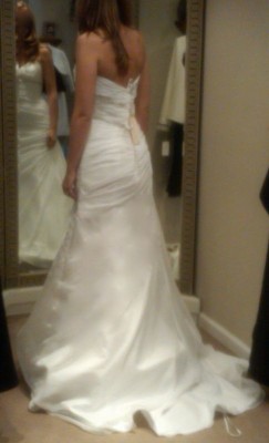 Please vote on these pics! Need help deciding on what to do with my gown... :  wedding vote opinions dress alterations modify rouching chiffon help Modified Back
