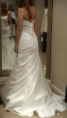 Please vote on these pics! Need help deciding on what to do with my gown... :  wedding vote opinions dress alterations modify rouching chiffon help Original Back